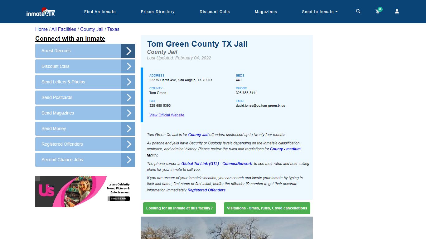 Tom Green County TX Jail - Inmate Locator - San Angelo, TX